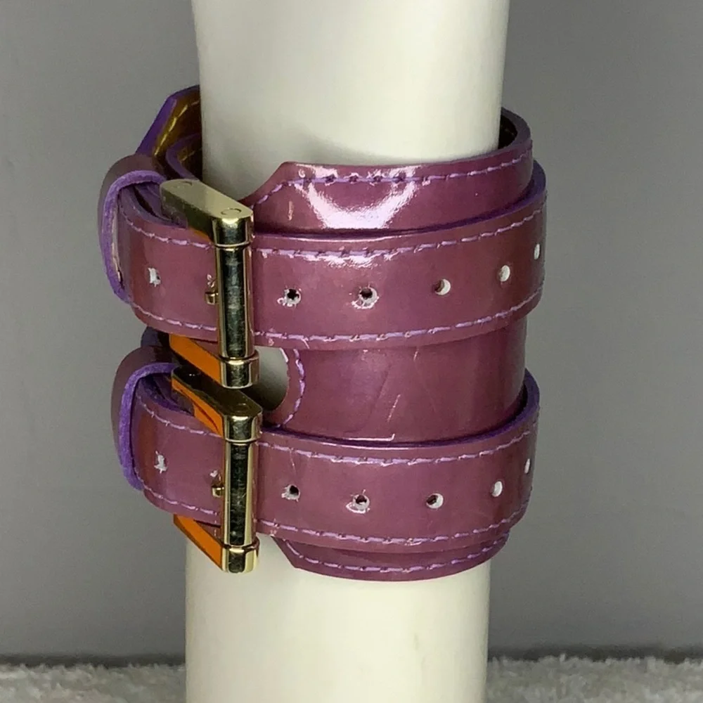 Louis Vuitton Charlton Double Wrap Bracelet in Purple Monogram Vernis Leather